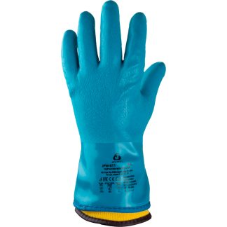 Winter Grip Перчатки Jeta Safety трикотажные утепленные с покрытием из смеси ПВХ и нитрила для защиты от химических воздействий и пониженных температур