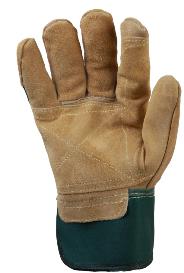 JRG-5022 Blacksmith Comfort Перчатки комбинированные Jeta Safety из спилковой кожи и хлопчатобумажной ткани с дополнительной накладкой на ладони из натуральной кожи, с подкладкой из флиса, коричневый/зеленый